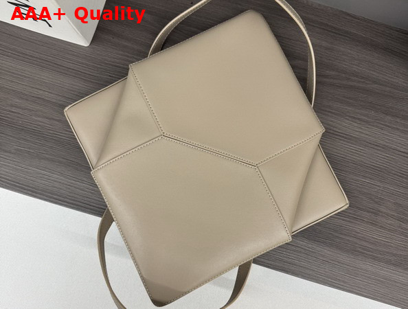 Loewe Medium Puzzle Fold Tote in Sand Shiny Calfskin Replica