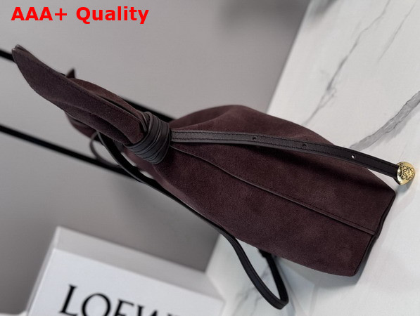 Loewe Medium Scarf Bag in Dark Chestnut Suede Replica
