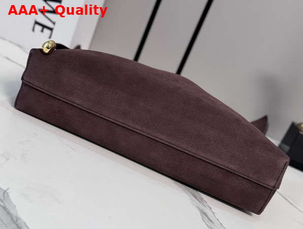 Loewe Medium Scarf Bag in Dark Chestnut Suede Replica
