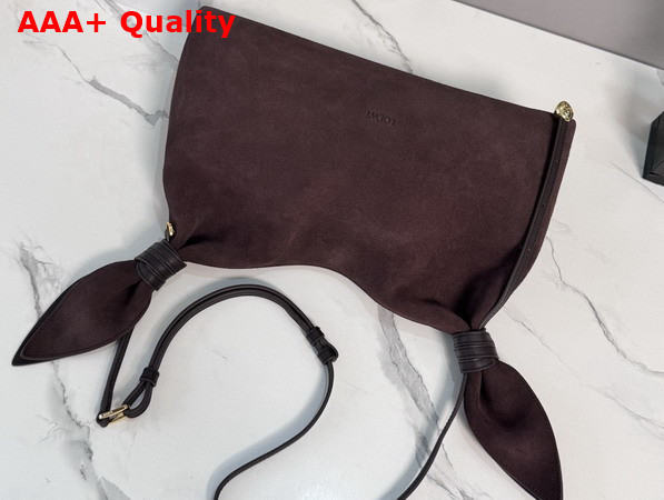 Loewe Medium Scarf Bag in Dark Chestnut Suede Replica