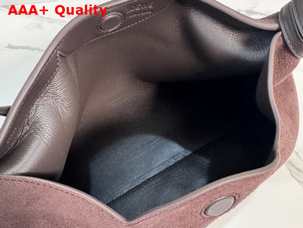 Loewe Medium Scarf Bag in Dark Chestnut Suede Replica