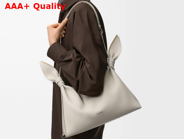 Loewe Medium Scarf Bag in Soft White Smooth Calfskin Replica
