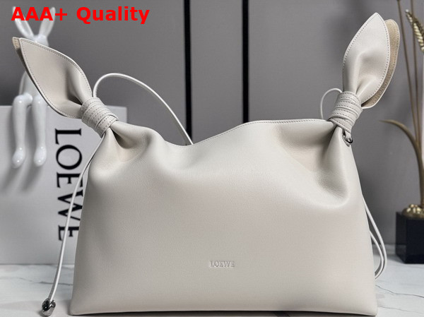 Loewe Medium Scarf Bag in Soft White Smooth Calfskin Replica