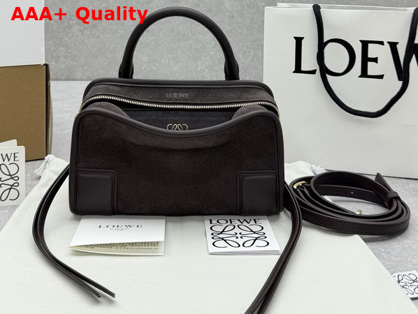 Loewe Mini Amazona 180 Bag in Dark Chestnut Suede Calf Leather Replica