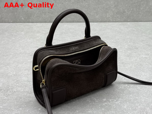 Loewe Mini Amazona 180 Bag in Dark Chestnut Suede Calf Leather Replica