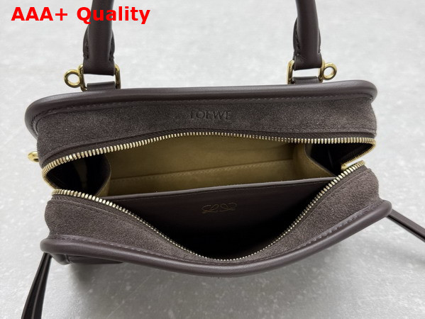 Loewe Mini Amazona 180 Bag in Dark Chestnut Suede Calf Leather Replica