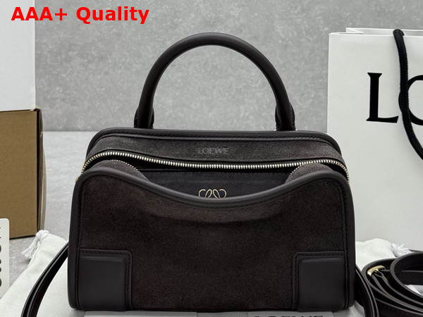 Loewe Mini Amazona 180 Bag in Dark Chestnut Suede Calf Leather Replica
