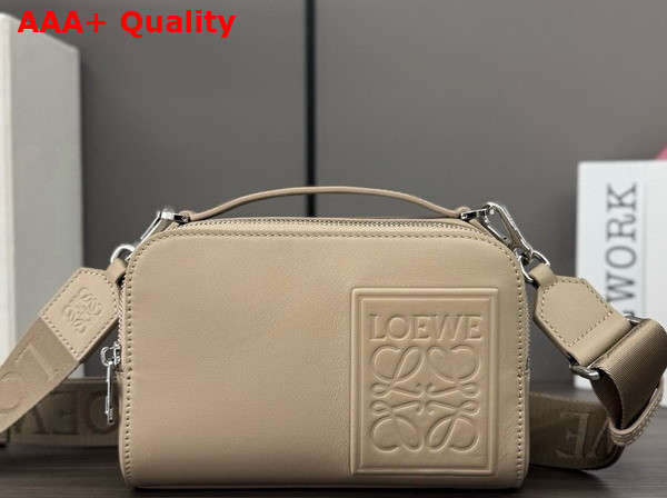 Loewe Mini Crossbody Camera Bag in Beige Satin Calfskin Replica