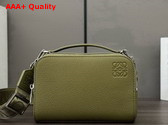 Loewe Mini Crossbody Camera Bag in Olive Soft Grained Calfskin Replica