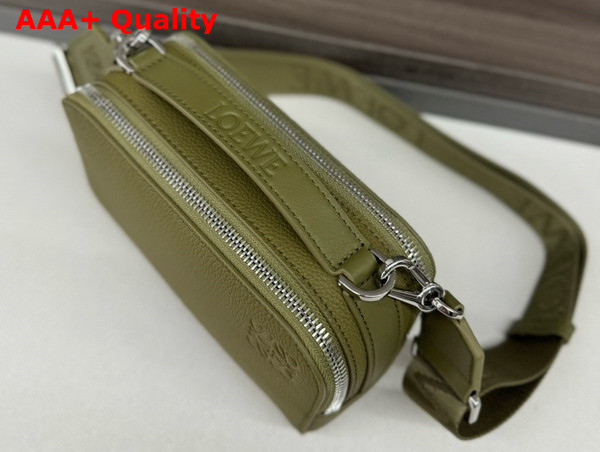 Loewe Mini Crossbody Camera Bag in Olive Soft Grained Calfskin Replica