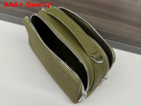 Loewe Mini Crossbody Camera Bag in Olive Soft Grained Calfskin Replica