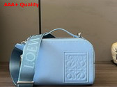 Loewe Mini Crossbody Camera Bag in Sky Blue Satin Calfskin Replica
