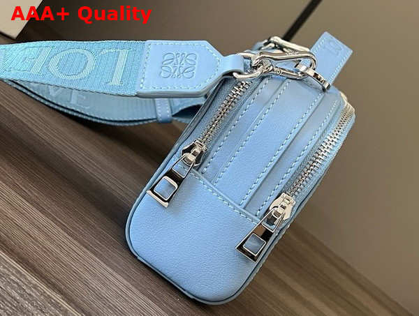 Loewe Mini Crossbody Camera Bag in Sky Blue Satin Calfskin Replica
