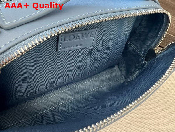 Loewe Mini Crossbody Camera Bag in Sky Blue Satin Calfskin Replica