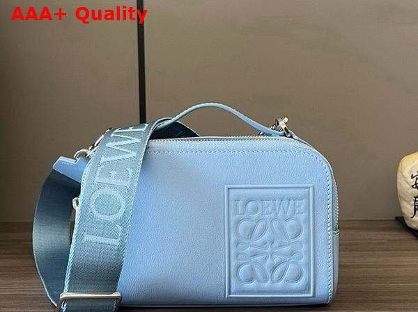 Loewe Mini Crossbody Camera Bag in Sky Blue Satin Calfskin Replica