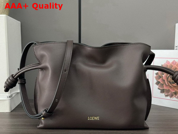 Loewe Mini Flamenco Clutch in Chocolate Nappa Calfskin Replica