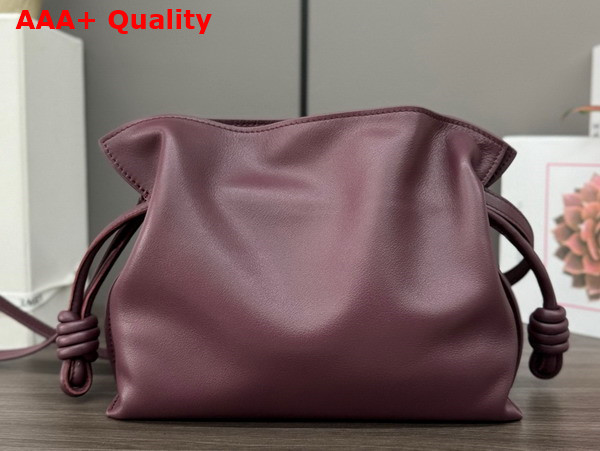 Loewe Mini Flamenco Clutch in Dark Burgundy Nappa Calfskin Replica