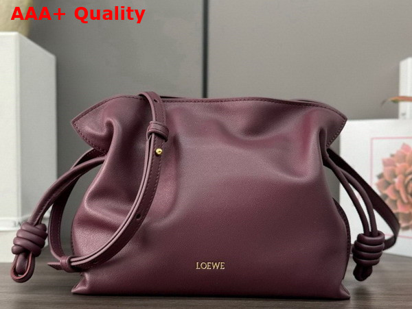Loewe Mini Flamenco Clutch in Dark Burgundy Nappa Calfskin Replica