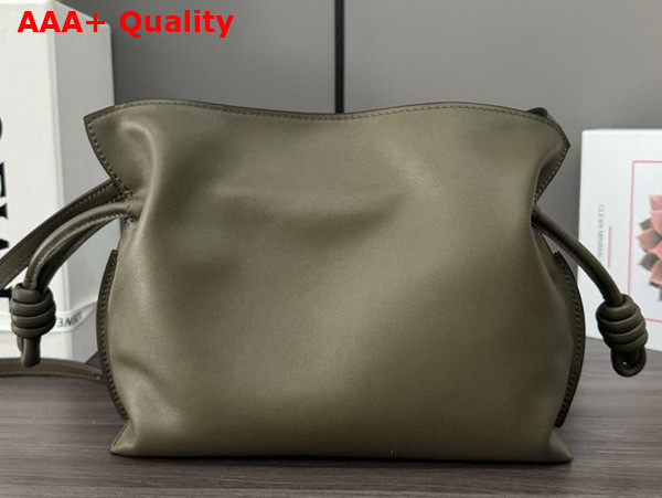 Loewe Mini Flamenco Clutch in Dark Khaki Green Nappa Calfskin Replica