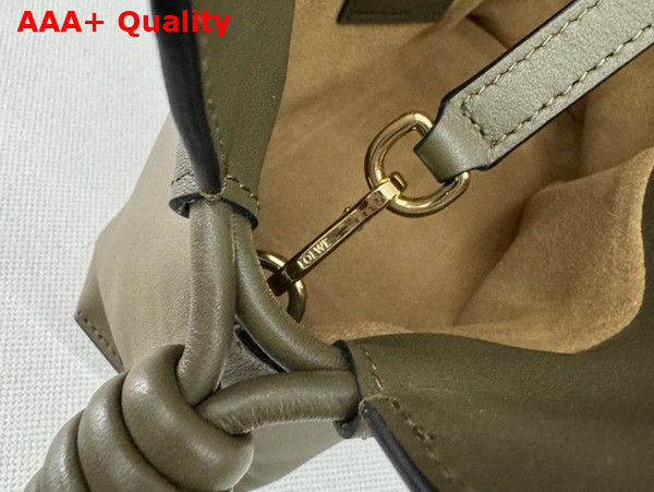 Loewe Mini Flamenco Clutch in Dark Khaki Green Nappa Calfskin Replica