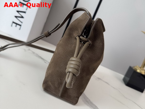 Loewe Mini Flamenco Clutch in Grained Nubuck Tundra Replica