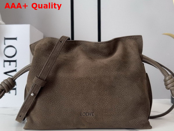 Loewe Mini Flamenco Clutch in Grained Nubuck Tundra Replica