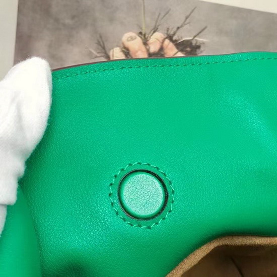 Loewe Mini Flamenco Clutch in Jungle Green Nappa Calfskin Replica