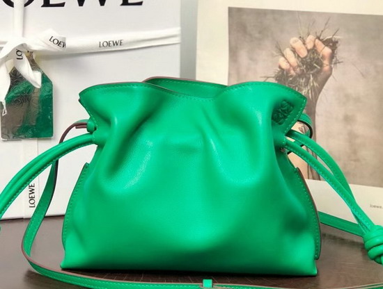Loewe Mini Flamenco Clutch in Jungle Green Nappa Calfskin Replica