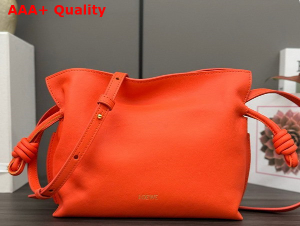 Loewe Mini Flamenco Clutch in Vivid Orange Nappa Calfskin Replica