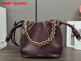 Loewe Mini Flamenco Purse Bag in Dark Burgundy Mellow Nappa Lambskin Replica