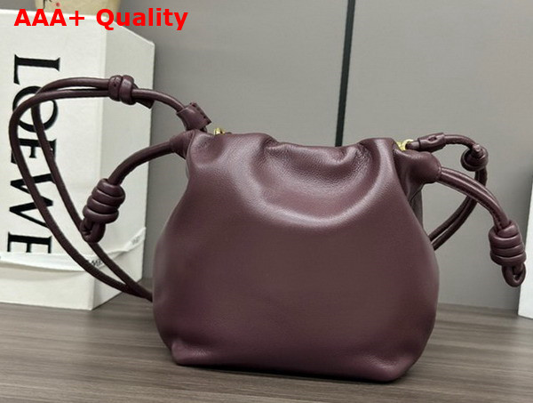 Loewe Mini Flamenco Purse Bag in Dark Burgundy Mellow Nappa Lambskin Replica