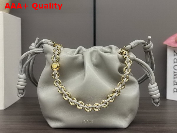 Loewe Mini Flamenco Purse Bag in Mellow Nappa Lambskin Shell Grey Replica