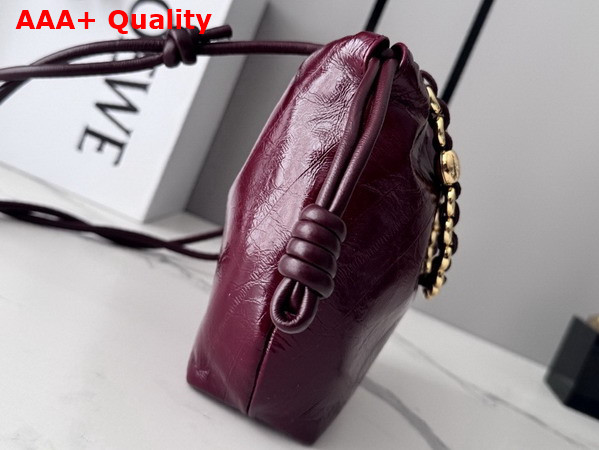 Loewe Mini Flamenco Purse in Hagfish Burgundy Replica