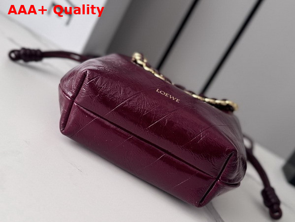 Loewe Mini Flamenco Purse in Hagfish Burgundy Replica
