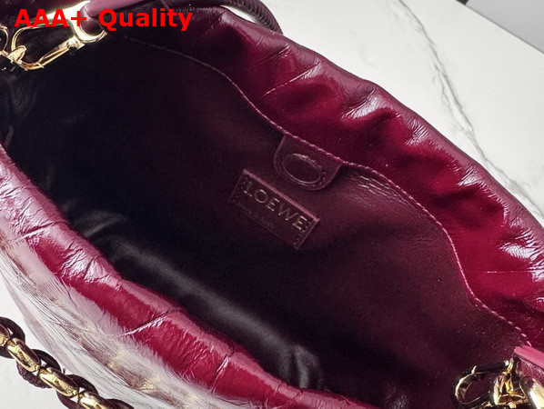 Loewe Mini Flamenco Purse in Hagfish Burgundy Replica