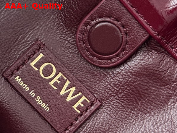 Loewe Mini Flamenco Purse in Hagfish Burgundy Replica