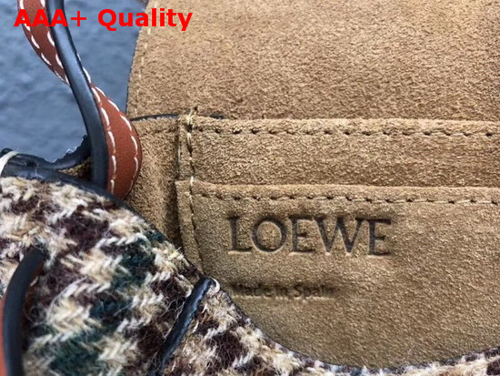 Loewe Mini Gate Bag Green Calf Leather and Tweed Replica