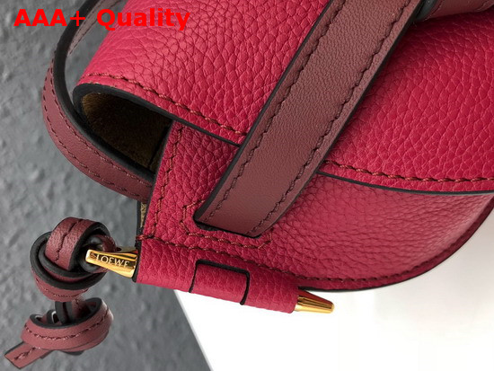 Loewe Mini Gate Bag Raspberry and Wine Grained Calf Replica