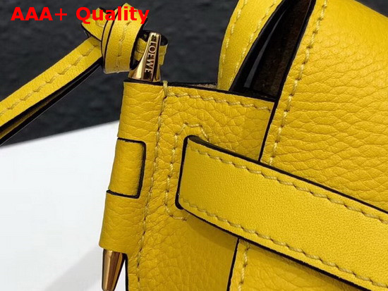 Loewe Mini Gate Bag Yellow Soft Grained Calf Leather Replica