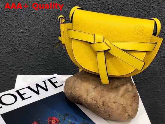 Loewe Mini Gate Bag Yellow Soft Grained Calf Leather Replica