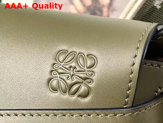 Loewe Mini Gate Dual Bag in Autumn Green Soft Calfskin and Jacquard Replica