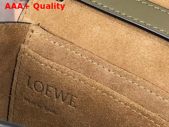 Loewe Mini Gate Dual Bag in Autumn Green Soft Calfskin and Jacquard Replica