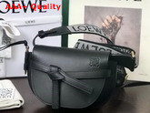 Loewe Mini Gate Dual Bag in Black Soft Calfskin and Jacquard Replica