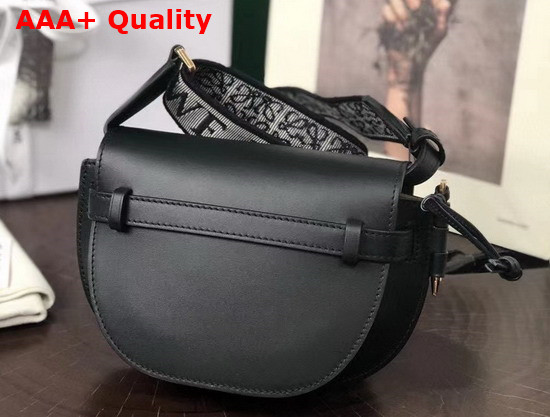 Loewe Mini Gate Dual Bag in Black Soft Calfskin and Jacquard Replica