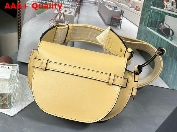 Loewe Mini Gate Dual Bag in Dark Butter Soft Calfskin and Jacquard Replica