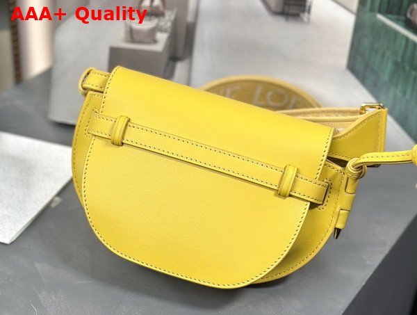 Loewe Mini Gate Dual Bag in Dark Yellow Soft Calfskin and Jacquard Replica
