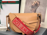 Loewe Mini Gate Dual Bag in Honey Color Soft Calfskin and Jacquard Replica