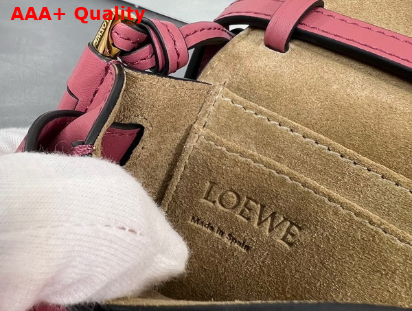 Loewe Mini Gate Dual Bag in Plumrose Soft Calfskin and Jacquard Replica