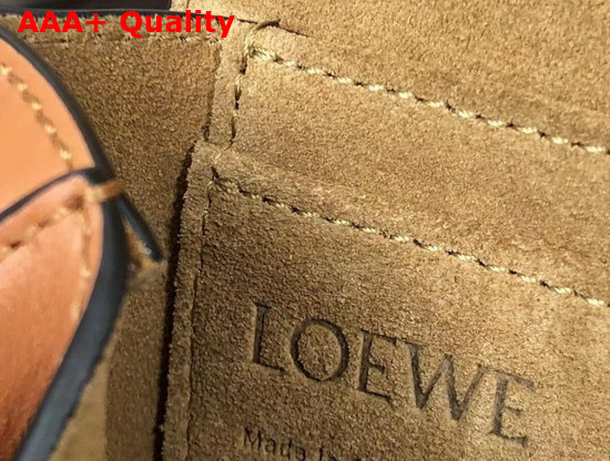 Loewe Mini Gate Dual Bag in Tan Soft Calfskin and Jacquard Replica