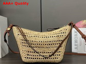 Loewe Mini Hammock Hobo in Raffia and Calfskin Tan Natural Replica